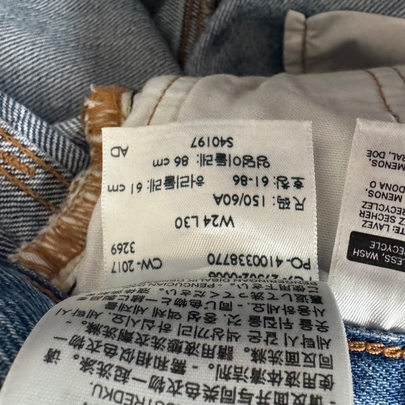 Levis 501 Skinny Jeans Womens 24x30 Light Wash Distressed Button Fly Denim Long - Picture 8 of 11